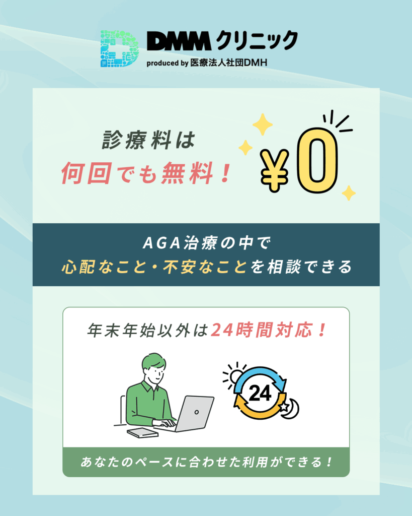 AGAクーポンコードを利用してもDMMのカウンセリングは無料